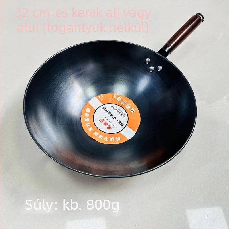 Fin vas wok, tapadásmentes, körös alj, súly 900 g, kínai stílus