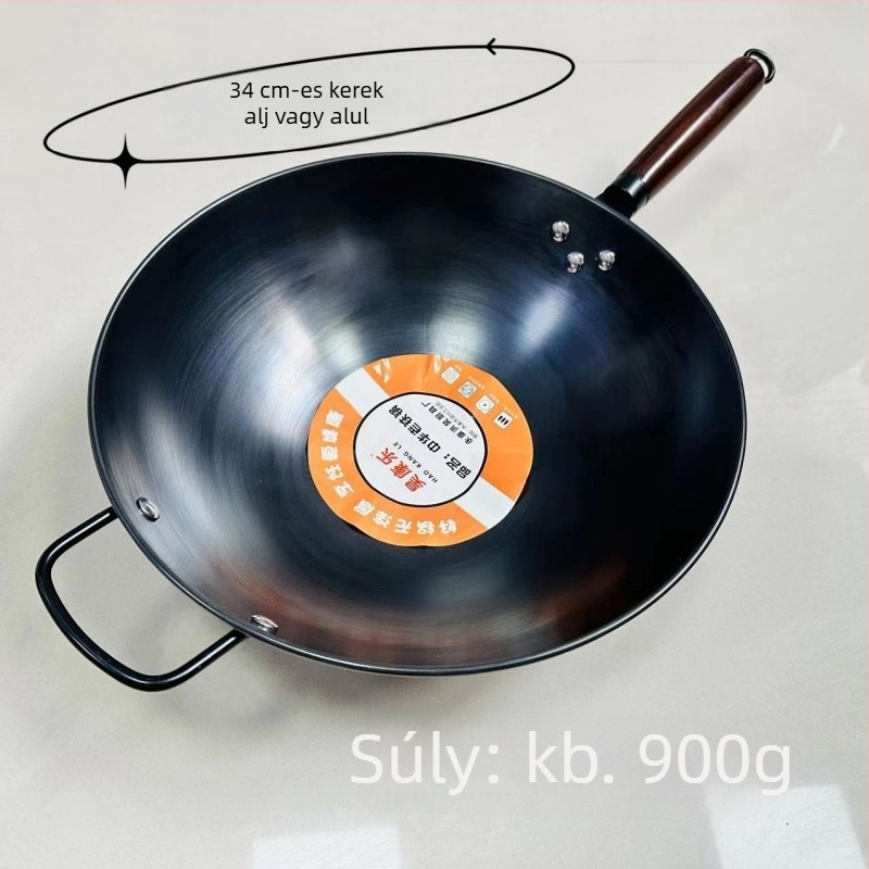 Fin vas wok, tapadásmentes, körös alj, súly 900 g, kínai stílus