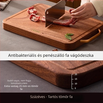 Ebony faból készült vágódeszka, kétoldalas, antibakteriális és penészálló, csúszásmentes konyhai deszka