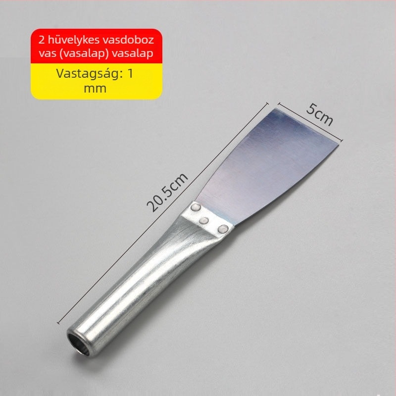 Glettelő kés acél penge, vas nyél és vas cső