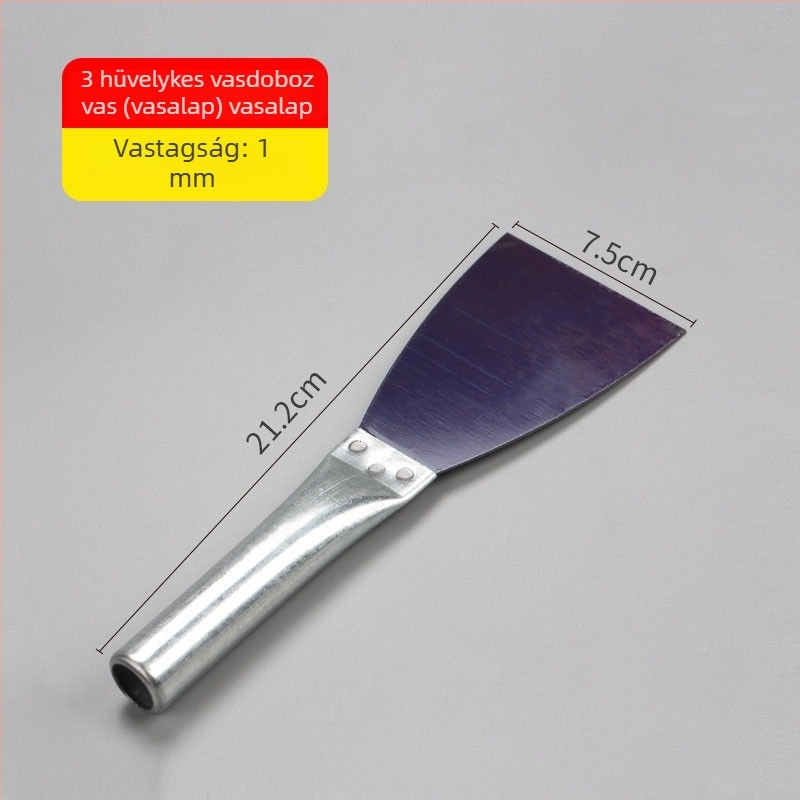 Glettelő kés acél penge, vas nyél és vas cső