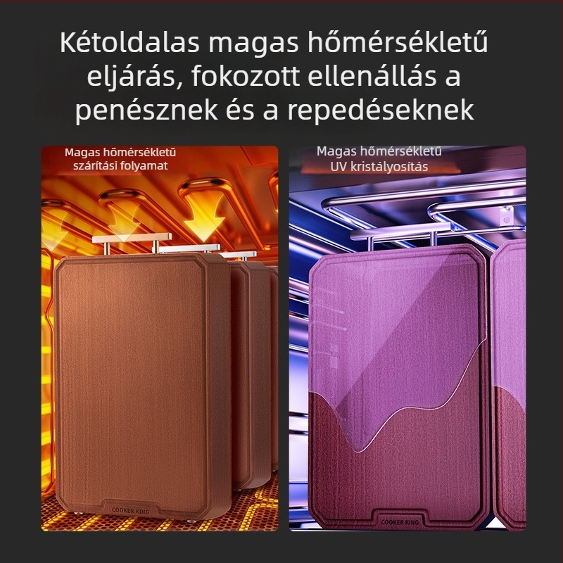 Ebony vágódeszka, tömörfa, kétoldalas, COOKER KinG, Yongkang eredet, 2021 tavaszi piacra kerülés