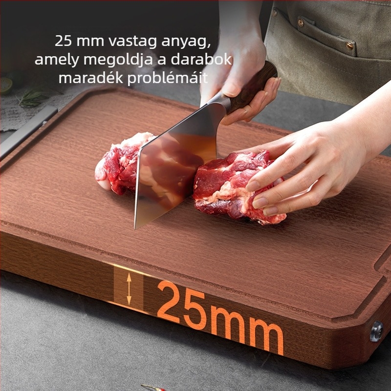 Ebony vágódeszka, tömörfa, kétoldalas, COOKER KinG, Yongkang eredet, 2021 tavaszi piacra kerülés