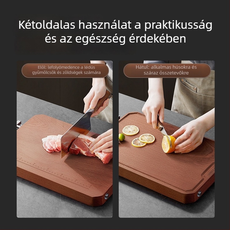 Ebony vágódeszka, tömörfa, kétoldalas, COOKER KinG, Yongkang eredet, 2021 tavaszi piacra kerülés