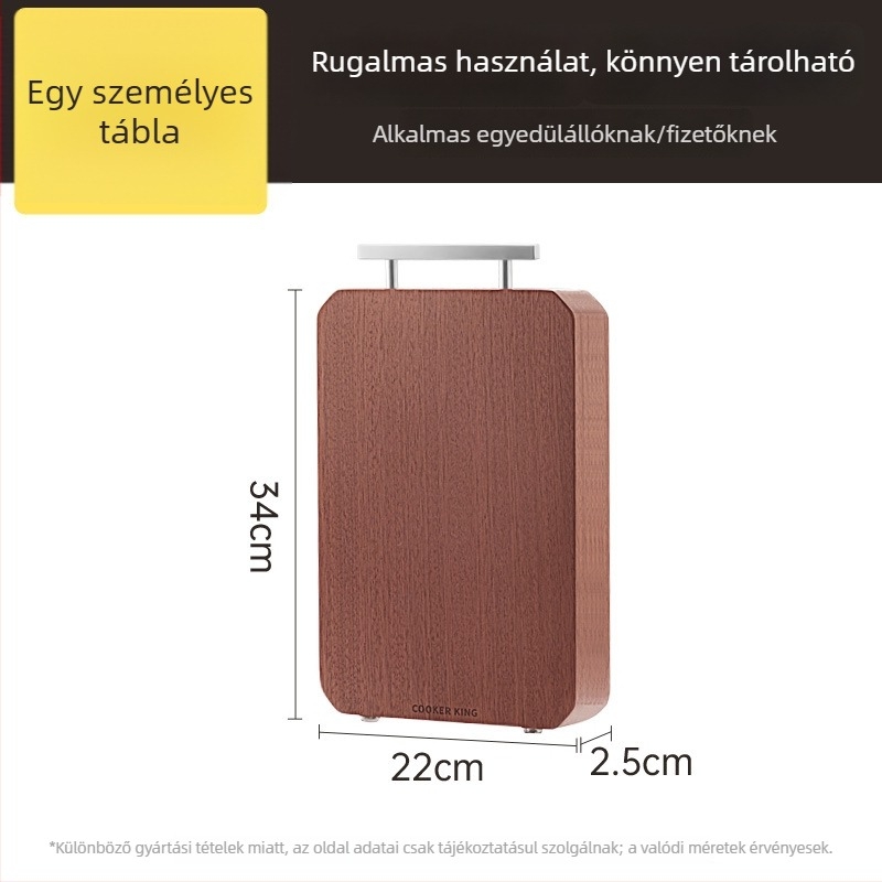 Ebony vágódeszka, tömörfa, kétoldalas, COOKER KinG, Yongkang eredet, 2021 tavaszi piacra kerülés