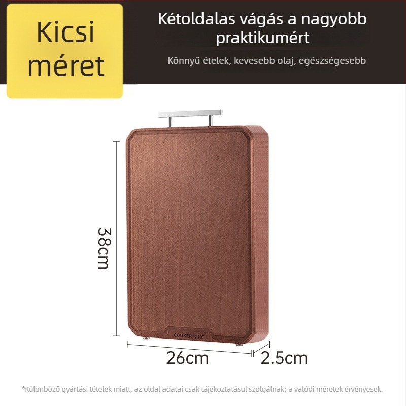 Ebony vágódeszka, tömörfa, kétoldalas, COOKER KinG, Yongkang eredet, 2021 tavaszi piacra kerülés