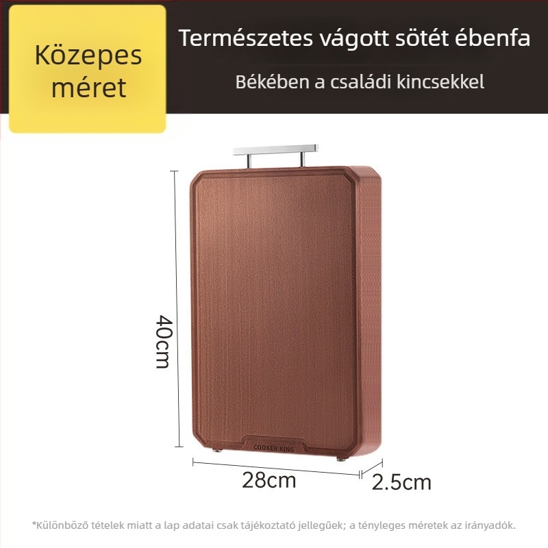 Ebony vágódeszka, tömörfa, kétoldalas, COOKER KinG, Yongkang eredet, 2021 tavaszi piacra kerülés