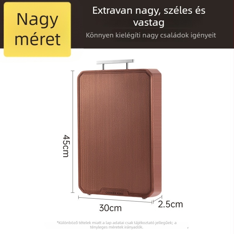 Ebony vágódeszka, tömörfa, kétoldalas, COOKER KinG, Yongkang eredet, 2021 tavaszi piacra kerülés