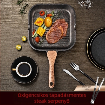 Maifan kő serpenyő, tapadásmentes, kompatibil indukciós és gáztűzhelyhez, többrétegű alja