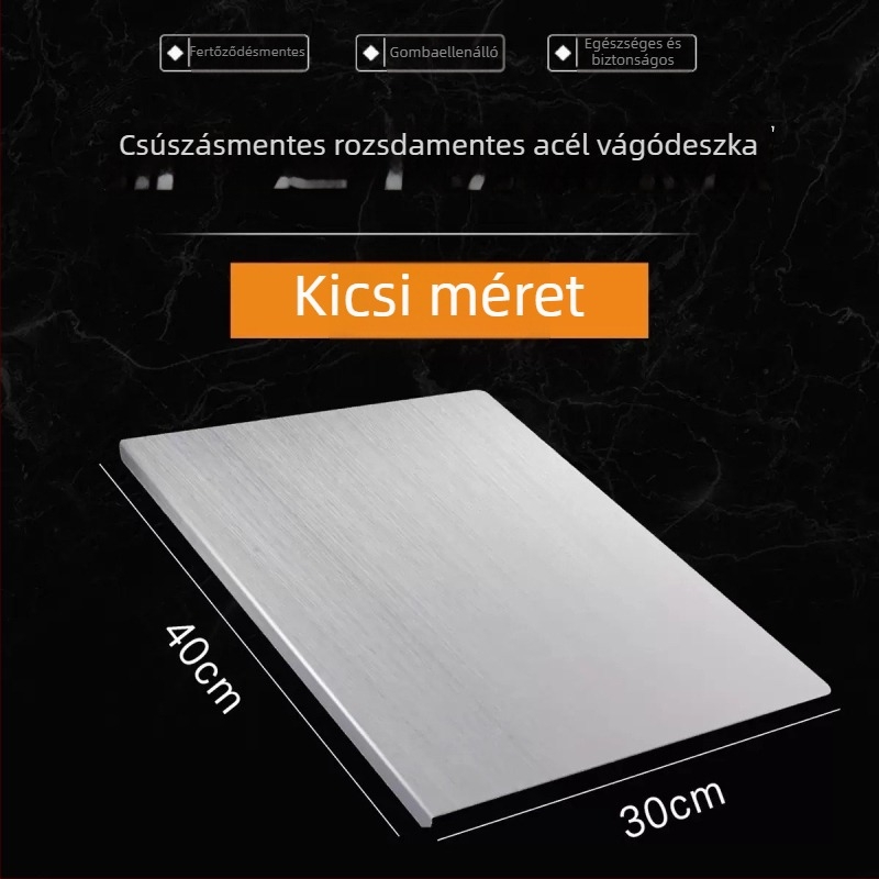 Rozsdamentes acél vágódeszka – minimalista dizájn, antibakteriális, gombaellenes, csúszásmentes