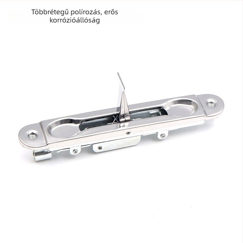 Tűzálló ajtó zár, F-típus, rozsdamentes acél, csiszolt felület, modern minimalista kialakítás