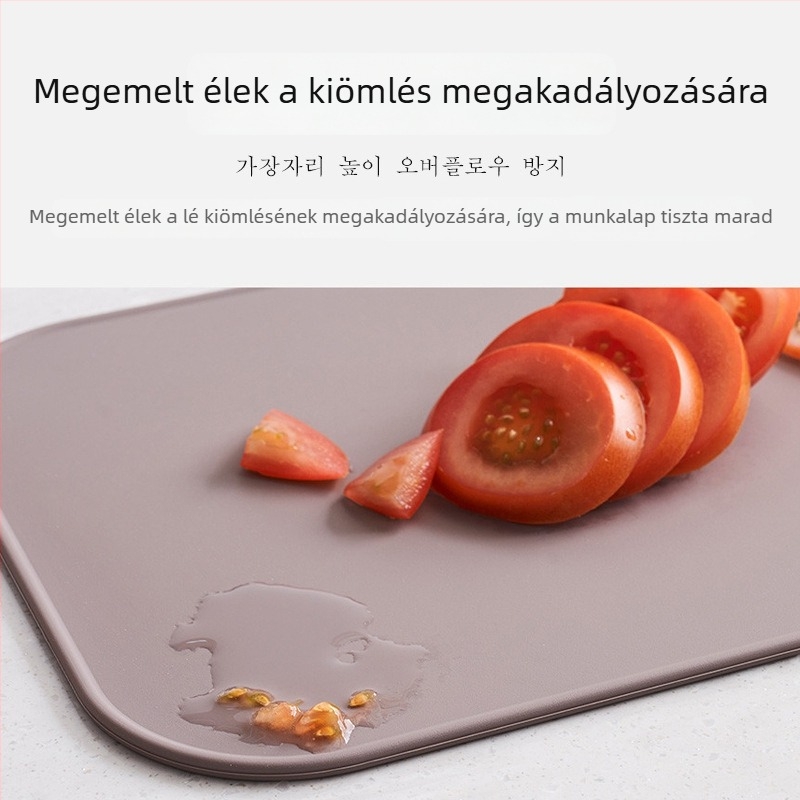 TPU vágódeszka készlet állvánnyal, élelmiszer-minőségű, kétoldalas, gyümölcsök és zöldségek számára