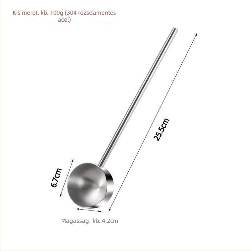 304 rozsdamentes acél mini olajtál hosszú nyéllel az olaj öntéséhez és permetezéséhez; elérhető 300 ml és 500 ml
