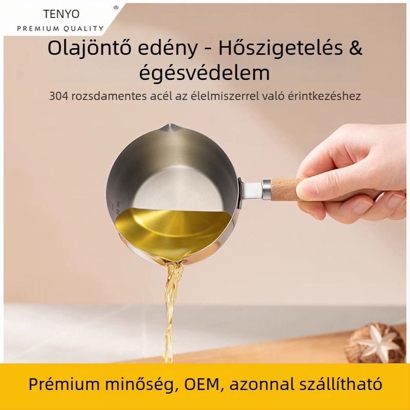 304 rozsdamentes acél olajöntő edény – modell pyg2, egyrétegű aljzat, 60 mm mélység, fedél nélküli