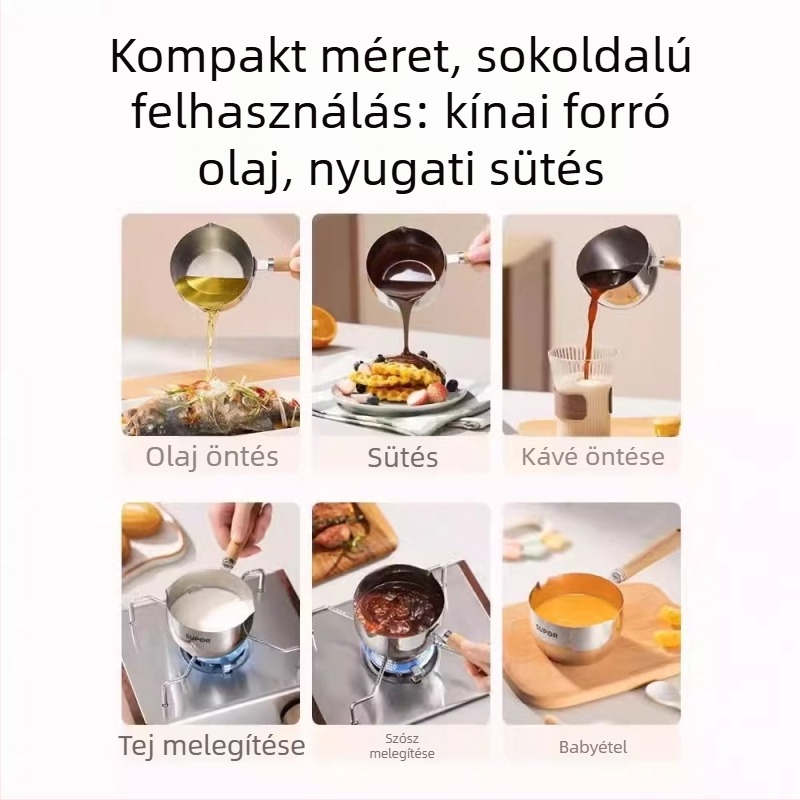 304 rozsdamentes acél olajöntő edény – modell pyg2, egyrétegű aljzat, 60 mm mélység, fedél nélküli