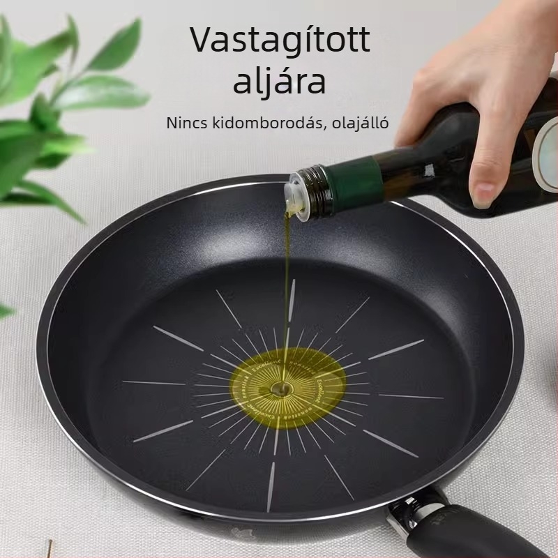 Silvat Absor Flat Frying Pan – tapadásmentes, gyógyászati kő anyag, Koreai stílus, kompatibil gáz- és indukciós főzőfelülettel