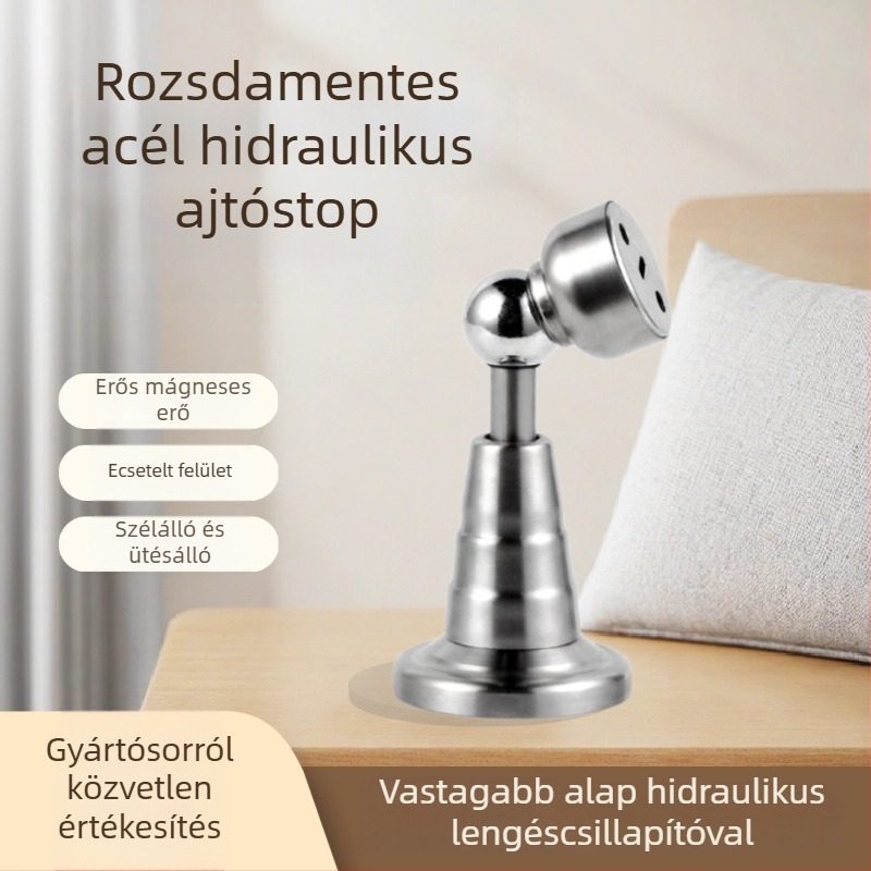MX001 304 rozsdamentes acél hidraulikus ajtócsukó, elektroplatolt felület, padlóra szerelhető, kézi működtetés