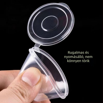 Passiongyümölcs ízű egyszer használatos szósz poharak és elviteles csomagoló doboz, mikrohullámú sütőben használható, logónyomtatás, testreszabható, élelmiszer-PP