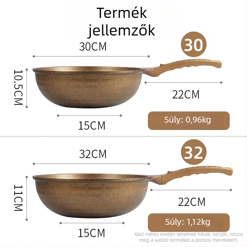 Wok HB30 | Alumíniumötvözet, többszörös alj, titanöntési bevonat, rozsdamentes acél fedél üvegablakkal