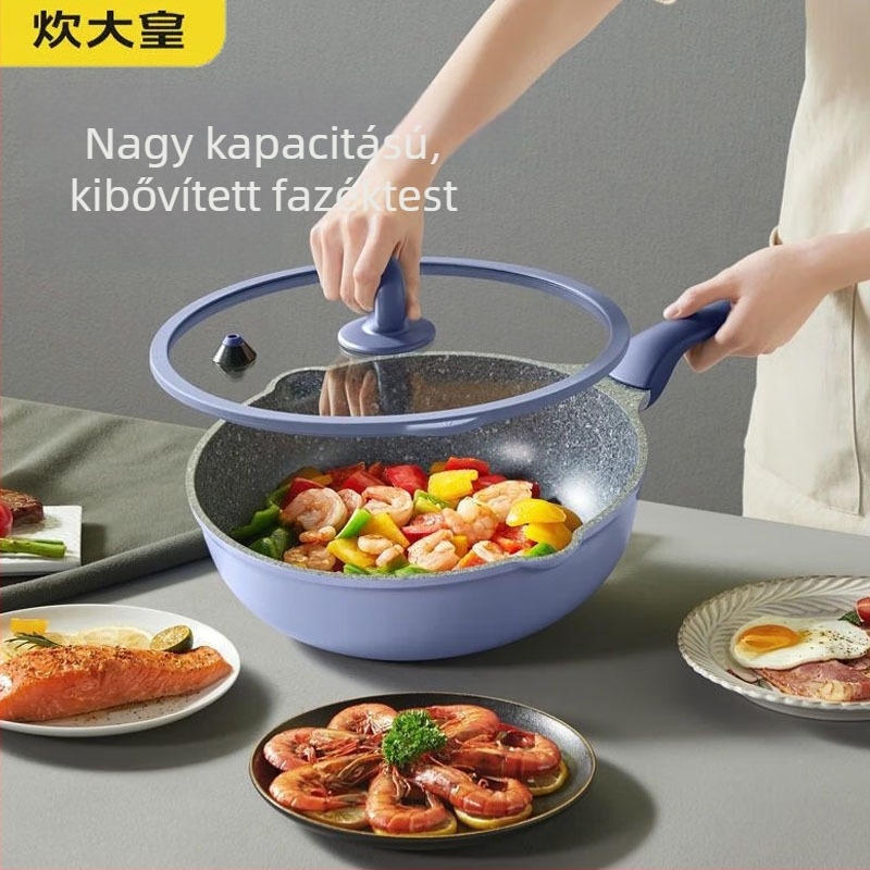 Wok alumínium‑ötvözetből, koreai stílus, tapadásmentes felület, modell KA71521