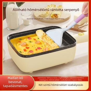 Elektromos serpenyő tapadásmentes bevonattal, alumínium ötvözet, négyszögletes aljzat, 220V, 710W