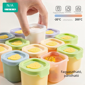 Szilikon babaételhez készített jégkocka-tál, 2 darabos készlet, független adagokkal, fagylasztás és párolás számára, Lusn/Rushan, 12 hónaptól