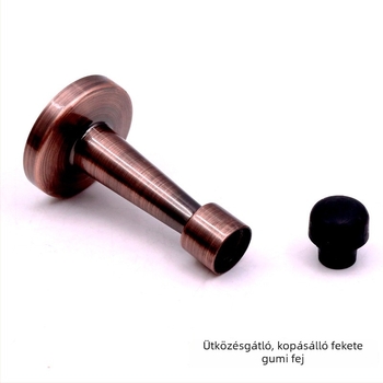 Ajtóstopper, rozsdamentes acél, kefés felület, falra szerelt, modern minimalista dizájn
