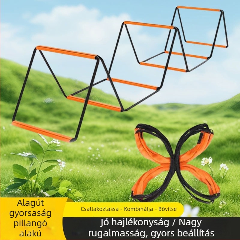 lepke alakú agility létra futballhoz, többfunkciós, összecsukható, PE anyag, koordináció és gyorsaság edzésére