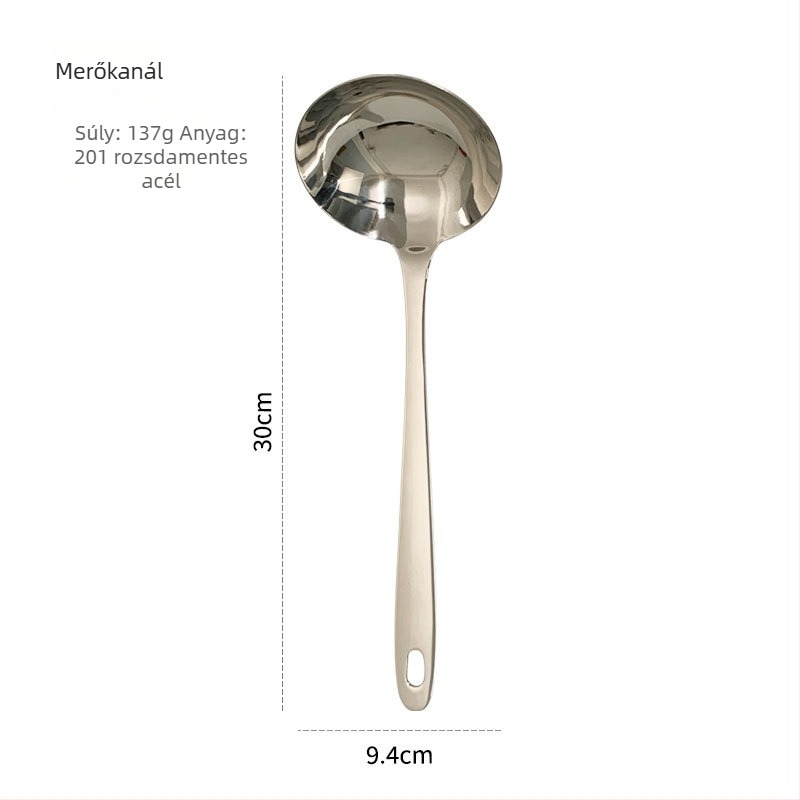 201 rozsdamentes acél: lyukas spatula és leveskanál – kis konyhai spatula készlet