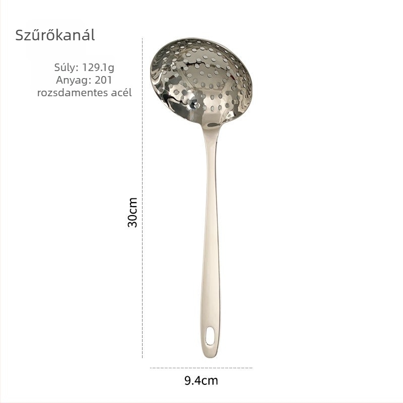 201 rozsdamentes acél: lyukas spatula és leveskanál – kis konyhai spatula készlet