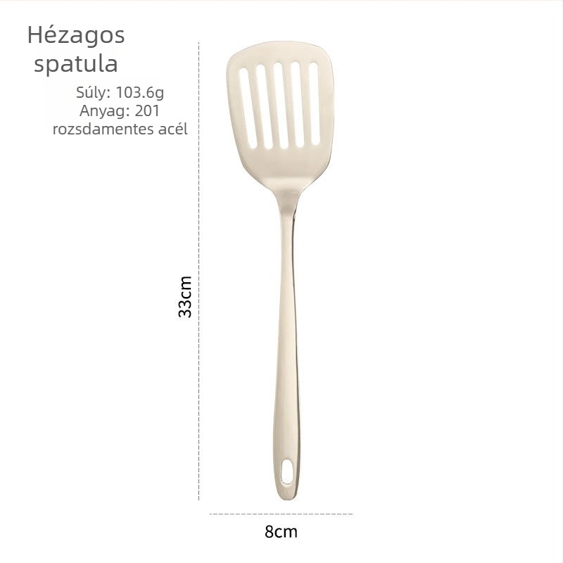 201 rozsdamentes acél: lyukas spatula és leveskanál – kis konyhai spatula készlet
