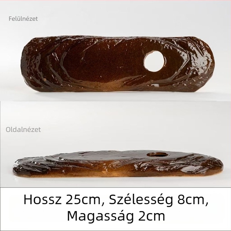 Kerámiából készült folyóvízű dekoratív edény akváriumhoz, glazúrozott felület, kézzel készített, klasszikus stílus, keringtetés és oxigenálás