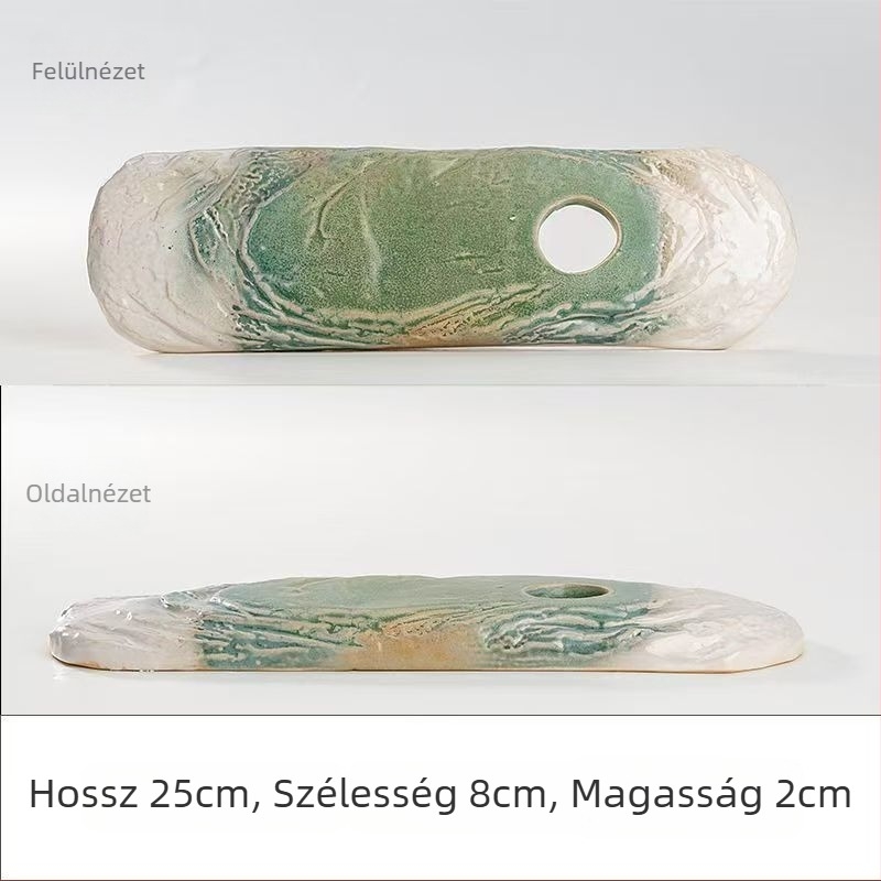 Kerámiából készült folyóvízű dekoratív edény akváriumhoz, glazúrozott felület, kézzel készített, klasszikus stílus, keringtetés és oxigenálás