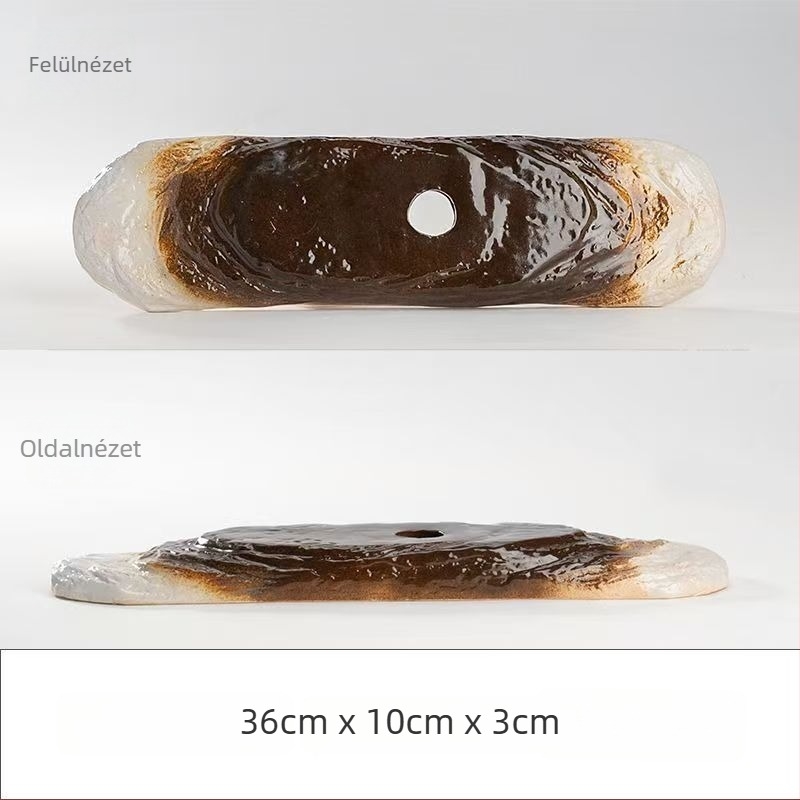 Kerámiából készült folyóvízű dekoratív edény akváriumhoz, glazúrozott felület, kézzel készített, klasszikus stílus, keringtetés és oxigenálás