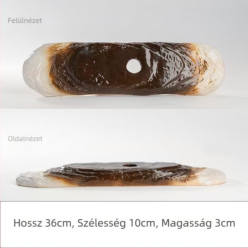 Kerámiából készült folyóvízű dekoratív edény akváriumhoz, glazúrozott felület, kézzel készített, klasszikus stílus, keringtetés és oxigenálás