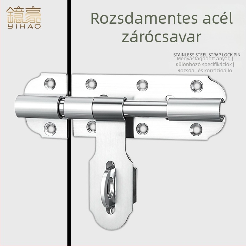 Rozsdamentes acél ajtózár, nehéz kivitel, típus A zár, felületre szerelt, satén bevonat, modell ZX-CX