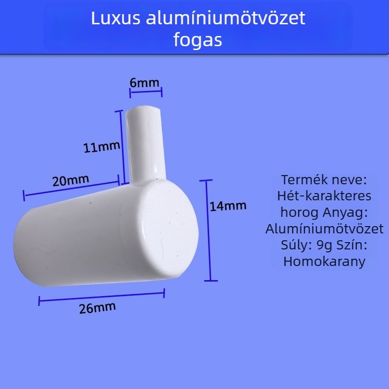 Tengming alumínium ötvözetű egyetlen fali kampó – modern minimalista stílusú, konyha és fürdőszoba számára, teherbírás 3-5 kg