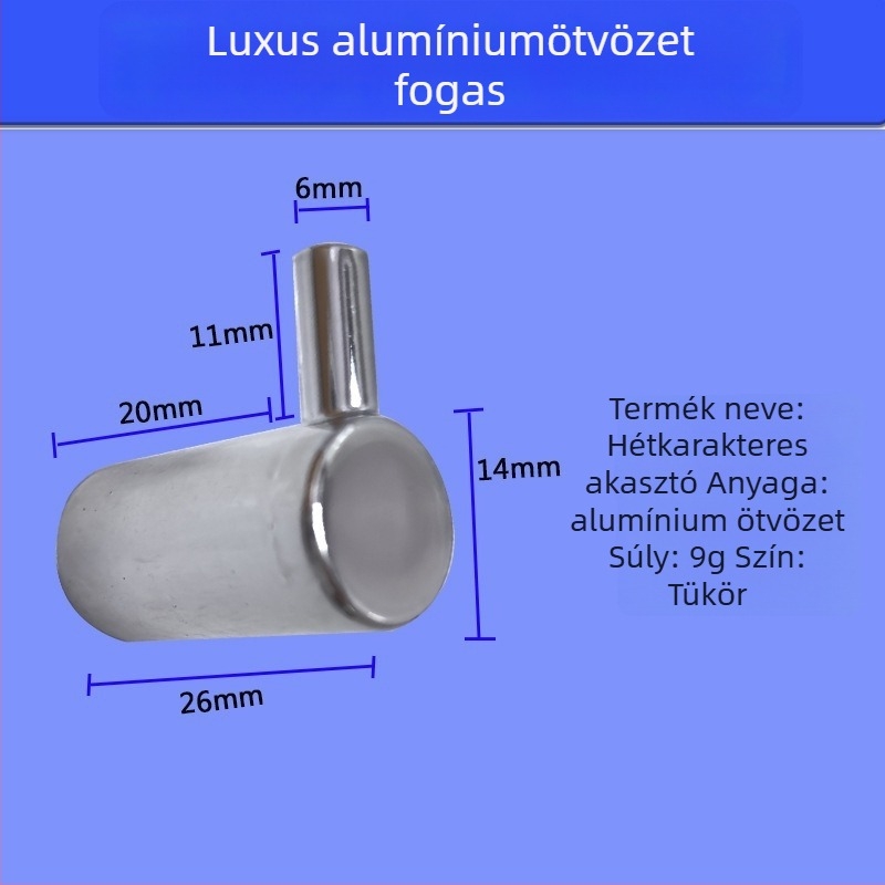Tengming alumínium ötvözetű egyetlen fali kampó – modern minimalista stílusú, konyha és fürdőszoba számára, teherbírás 3-5 kg