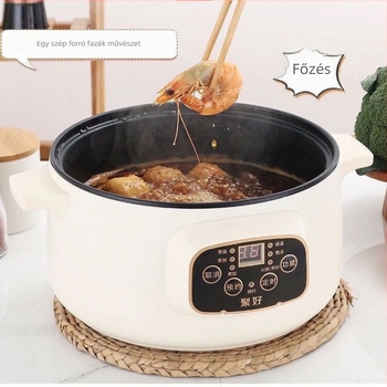 Többfunkciós elektromos fazék porcelán kristály belső tálval, kapacitás <1 L, teljesítmény ≤800 W, mikroprocesszoros vezérlés, funkciók: pirítás, főzés, forró fazék