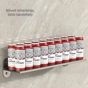 Fali fürdőszobai tároló polc, összecsukható, 20 kg teherbírás, egy rétegű, műanyag bevonat
