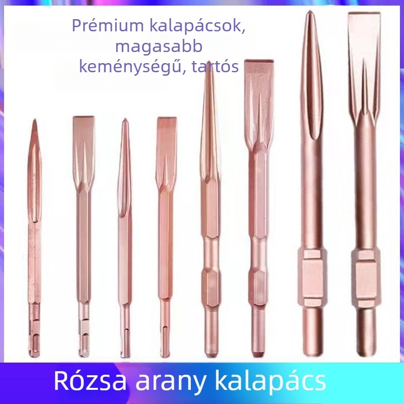Elektromos ütvefúró készlet — önélező dárdák, 65A hegyes lapos, négyszögletes/kerek/ Hatszögletű fogantyúkkal (Shine Cast)