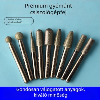 Diamant csiszolófej kerámia csempékhez és jáde faragáshoz, elektromos csiszolófej emery ötvözetből, finom szemcse