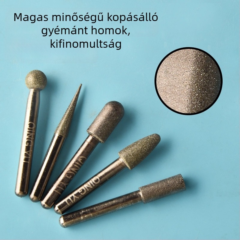 Diamant csiszolófej kerámia csempékhez és jáde faragáshoz, elektromos csiszolófej emery ötvözetből, finom szemcse