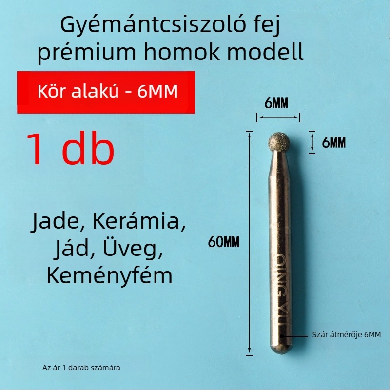 Diamant csiszolófej kerámia csempékhez és jáde faragáshoz, elektromos csiszolófej emery ötvözetből, finom szemcse