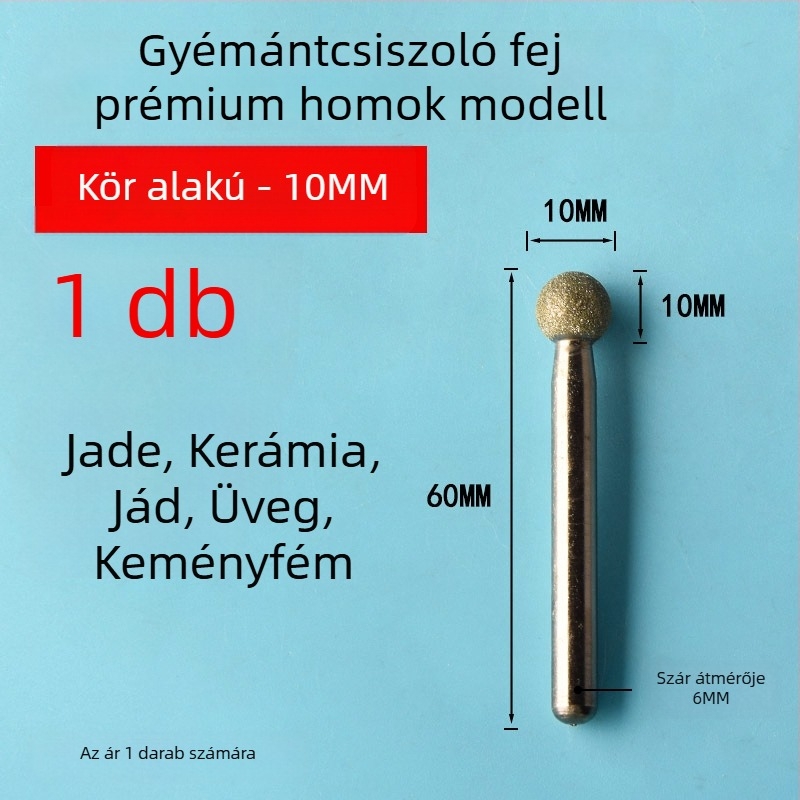 Diamant csiszolófej kerámia csempékhez és jáde faragáshoz, elektromos csiszolófej emery ötvözetből, finom szemcse