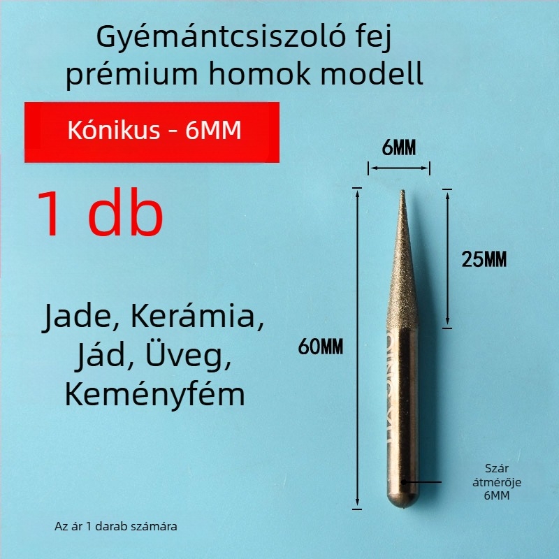 Diamant csiszolófej kerámia csempékhez és jáde faragáshoz, elektromos csiszolófej emery ötvözetből, finom szemcse