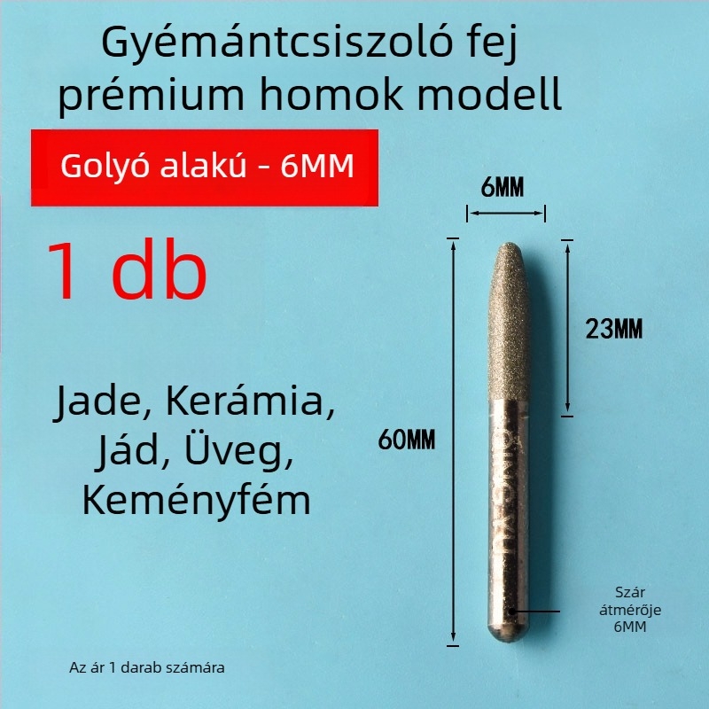 Diamant csiszolófej kerámia csempékhez és jáde faragáshoz, elektromos csiszolófej emery ötvözetből, finom szemcse