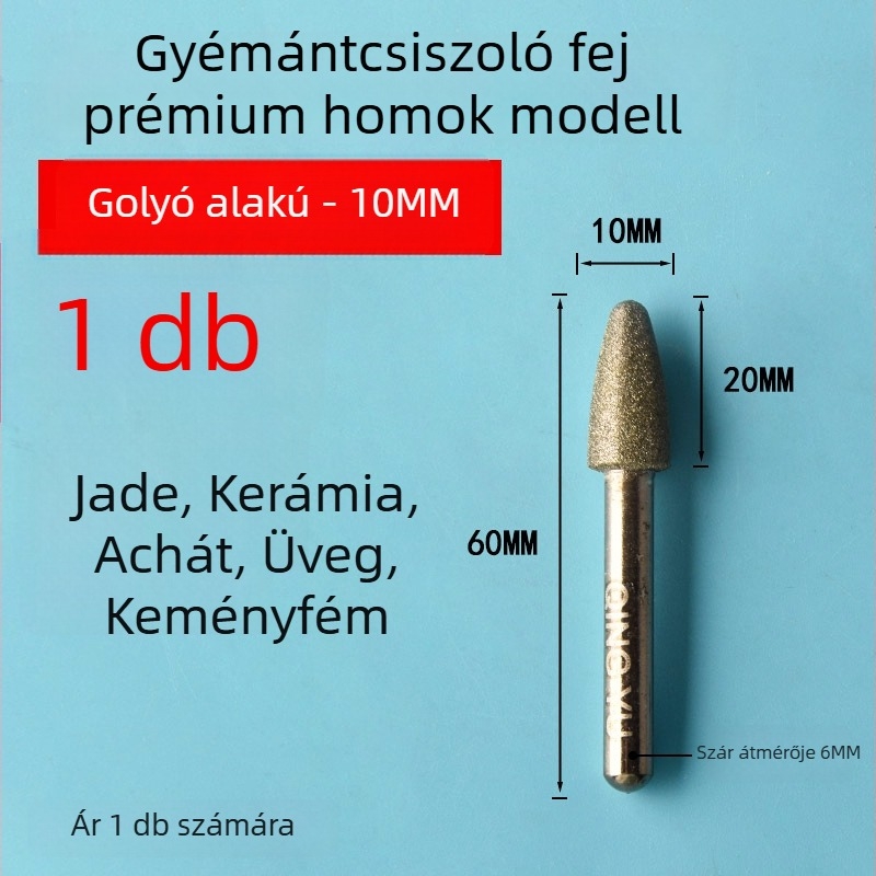 Diamant csiszolófej kerámia csempékhez és jáde faragáshoz, elektromos csiszolófej emery ötvözetből, finom szemcse