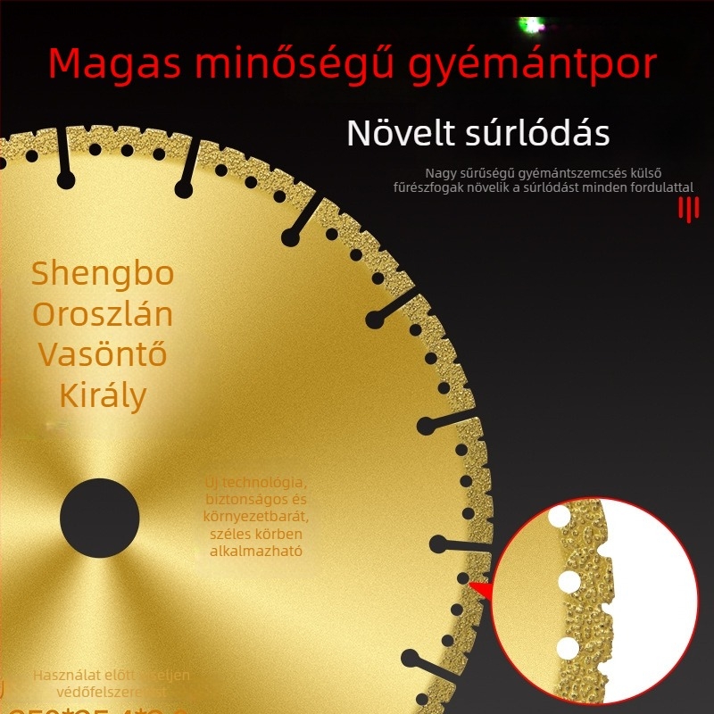 Fémekhez való szögvágó korong – gyémántvágó korong rozsdamentes acélhoz, szögvas, négyzetcső és menetes acél vágására – San Platinum Lion
