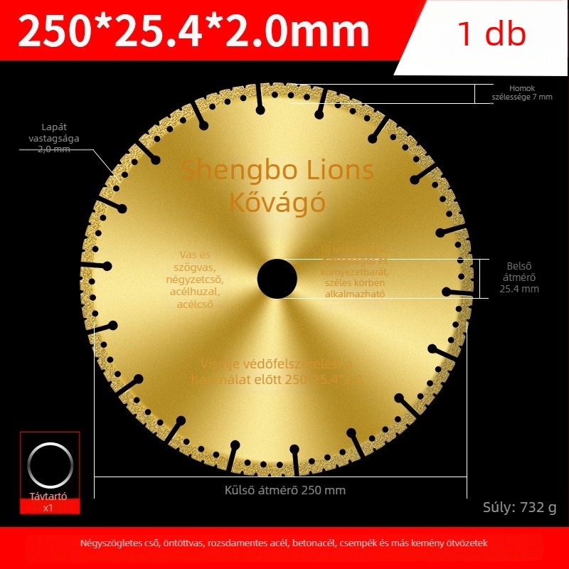 Fémekhez való szögvágó korong – gyémántvágó korong rozsdamentes acélhoz, szögvas, négyzetcső és menetes acél vágására – San Platinum Lion
